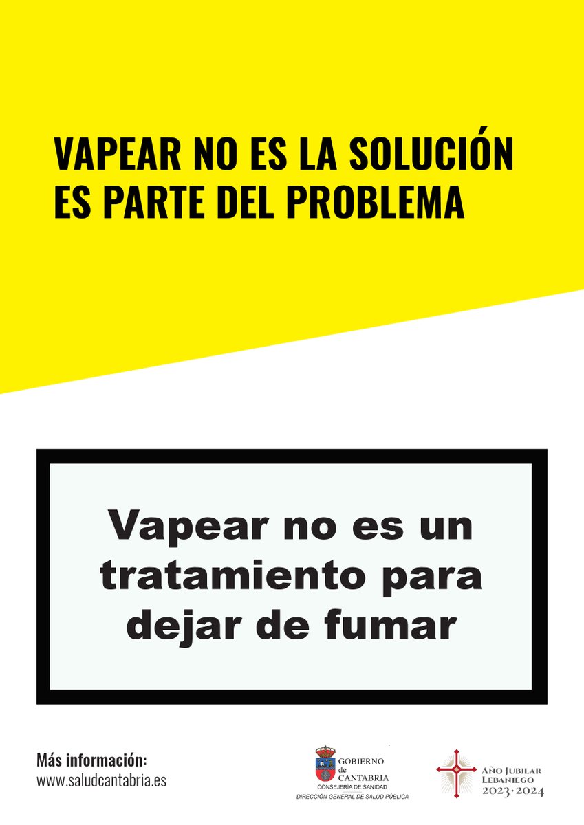 ✅Sabes por qué vapear NO es un tratamiento para dejar de fumar 🚭❓
⚠️NO está avalado científicamente como tratamiento
⚠️NO ha demostrado estar libre de   riesgos para la salud
📌Existen tratamientos eficaces para dejar de fumar
🏥Consulta en tu centro de salud o en tu farmacia