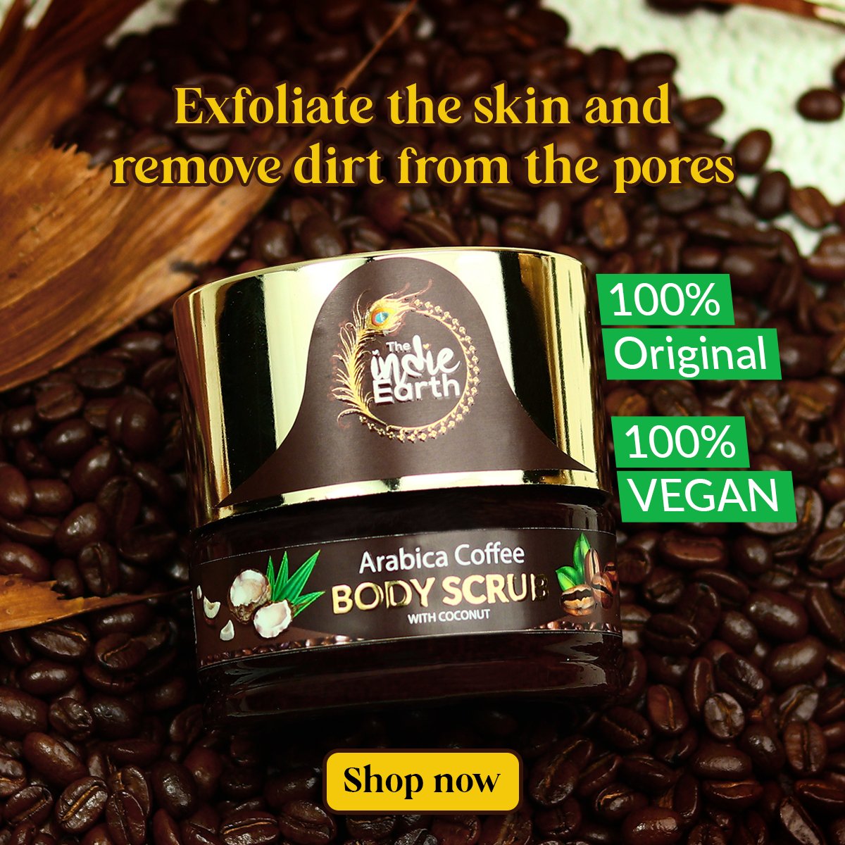 Buy Now - bit.ly/3xBYeMT
Remove dirt from the pores with #TheIndieEarth Arabica Body Scrub. Arabica Coffee Scrub is great for skincare because it contains high amounts of antioxidants and anti-aging properties. 
#ArabicaCoffeeBodyScrub #removedirt #coconut #coffeescrub