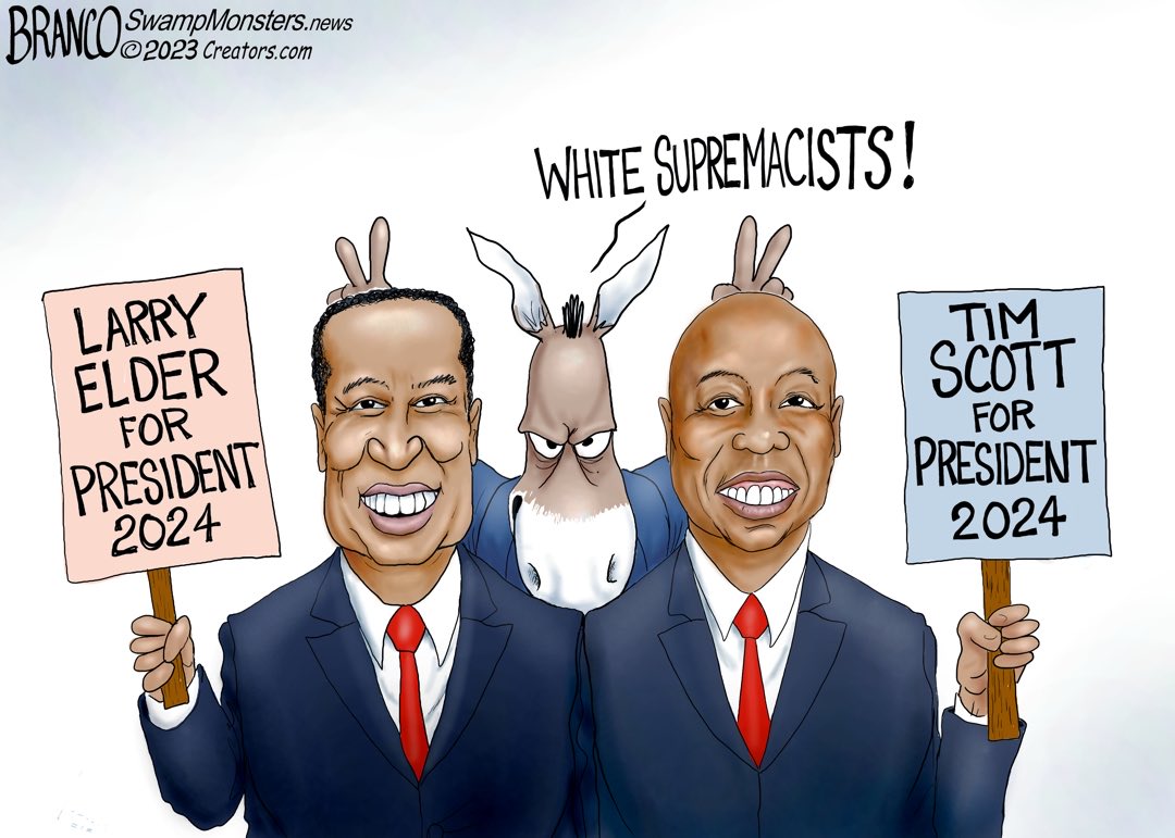 '(Tim Scott) is one of these guys, like Clarence Thomas, Black Republican, who believes in pulling yourself up by your bootstraps, rather than understanding the systemic racism that African Americans face…”
—@JoyVBehar 

“Elder is the black face of white supremacy.”
—@latimes