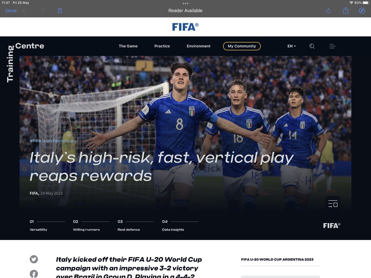 Did you receive the @FIFAcom Training Centre Newsletter this morning? If you did the you would have seen we have unique insights from the best World-cup in modern history. If Not… go to Fifatrainingcentre.com to sign up. #football #coaching #Qatar2022