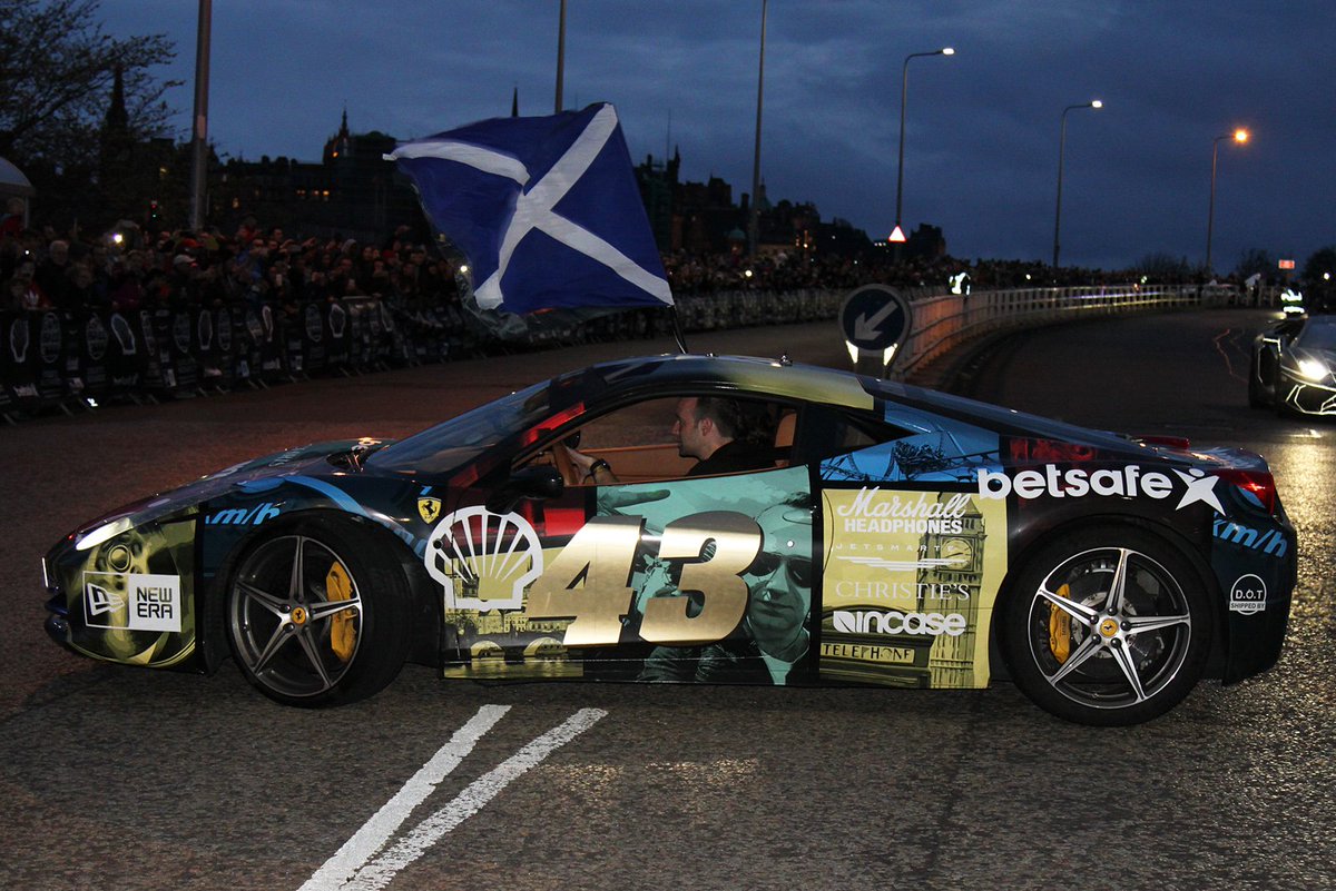 #ferrarifriday with @einarskjerven @team43_skjervenracing arriving in Edinburgh at the end of the first leg of the 2016 Gumball 3000 Dublin to Bucharest Rally!! @gumball3000 
#ferrarifriday #teamskjerven #edinburgh #gumball3000 #gumballlife #gumballfamily #weare24