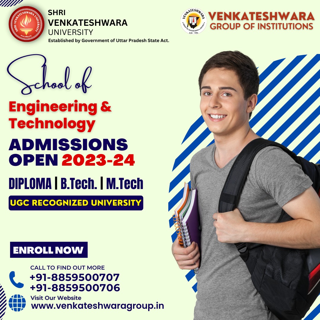 VGINEWS's tweet image. SVU School of Engineering &amp;amp; Technology offers #Diploma, #B_tech, #M_tech program in various discipline.
#Civil Engineering, #Computer Science &amp;amp; Engineering, #Electronics &amp;amp;
| Admission Open 2023-24
Call : 8859500706, 8859500733
bit.ly/3MXRuAc