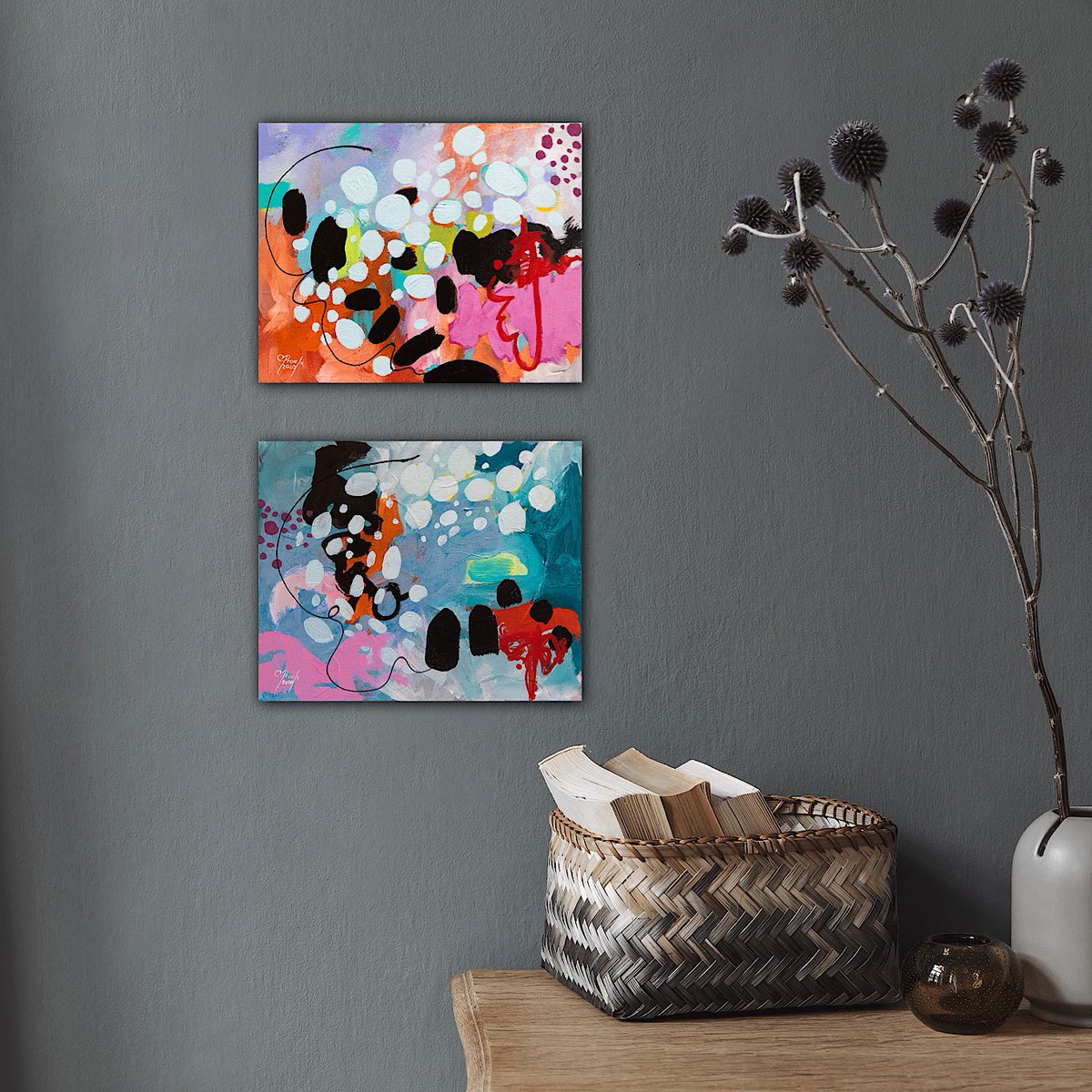 'Plethora' and 'Avalanche'
8 x 10 inches (20 x 25 cm) on canvas
Contact me if both are of interest to you.
#colourfulpainting #originalartworks #abstractarts  #abstractartforsale #colorcrushcreative  #colorfulartwork #happyart  #chantalproulxartiste #artforthehome