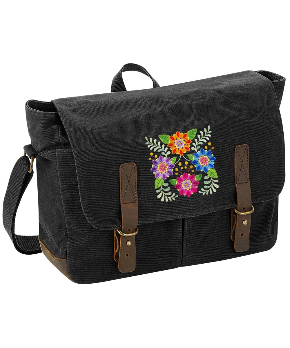 🐕 Big deals! Heritage Waxed Canvas Laptop Bag Embroidered With a 'Burst Of Blooms' design - available in Black or Olive Green only at £57.75 on etsy.com/listing/962971… Hurry. #CanvasLaptopBag #LaptopBag