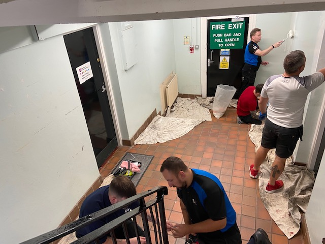 OPFS's tweet photo. Many thanks to the team at Sky for volunteering to paint the stairwell at Families House, Dundee. 👏 

Much appreciated by all colleagues and the families we support. 🤗 https://t.co/dcgWtqauT0