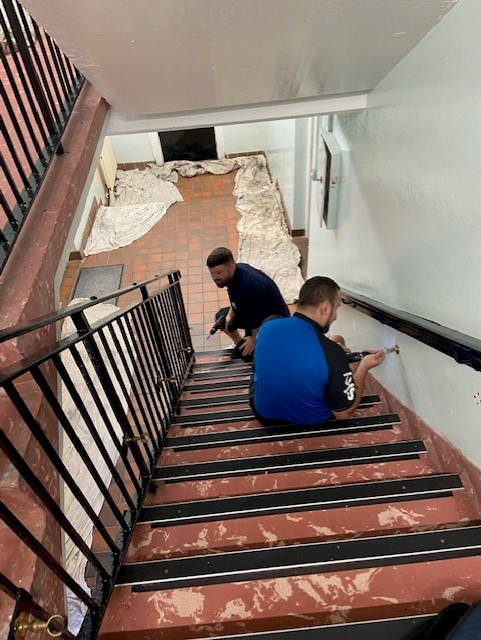 OPFS's tweet photo. Many thanks to the team at Sky for volunteering to paint the stairwell at Families House, Dundee. 👏 

Much appreciated by all colleagues and the families we support. 🤗 https://t.co/dcgWtqauT0
