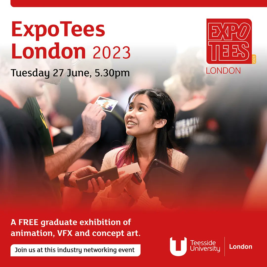 Are you a #TUGrad working in #VFX, #animation or #conceptart? Join us next month in the capital for #ExpoTeesLondon. Reconnect with peers, network with industry professionals and forge valuable connections to support your career.

 Book online 👉  buff.ly/2LXWBkM