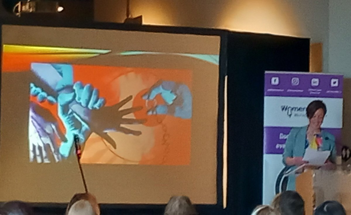 BrackenLesley's tweet photo. Michelle Martin, Assist NI, speaking about some of the issues that BME women face, including the horrific practice of female genital mutilation.
#blwacon23 #blwa https://t.co/rWhxML9Ax2