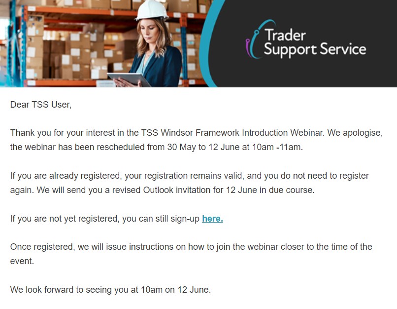 Marina Coyle (@Marina__Coyle) on Twitter photo 2023-05-26 11:07:26 More problems with the Windsor Framework or is a deal in the offing? @Trader_SS_UK postpone seminar... More problems with the Windsor Framework or is a deal in the offing? @Trader_SS_UK postpone seminar...