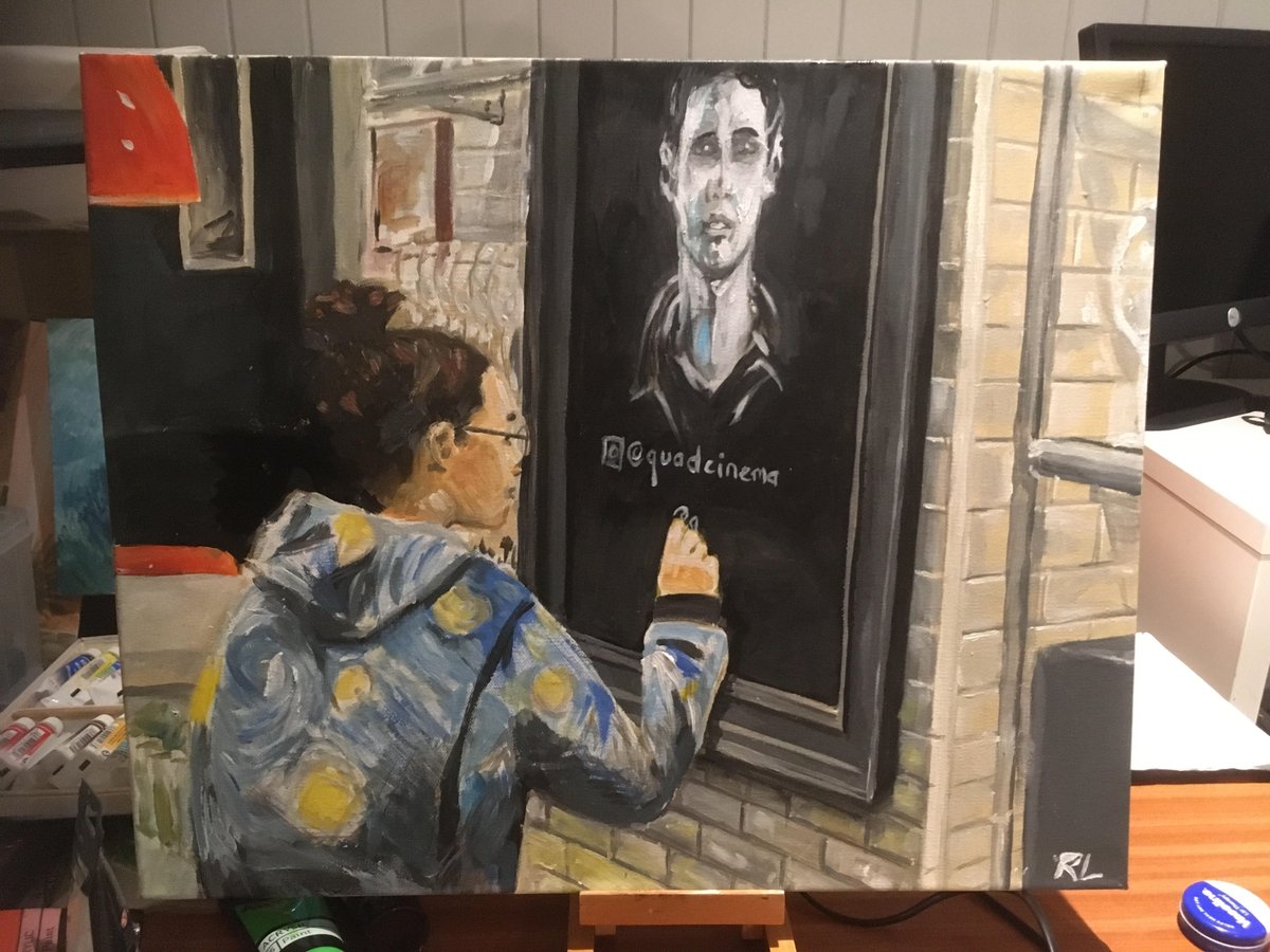 richardlawrence's tweet photo. Painting of my daughter drawing Corey Michael Smith in NY #coreymichaelsmith #NYC #acrylic https://t.co/AjUQUQRzNx