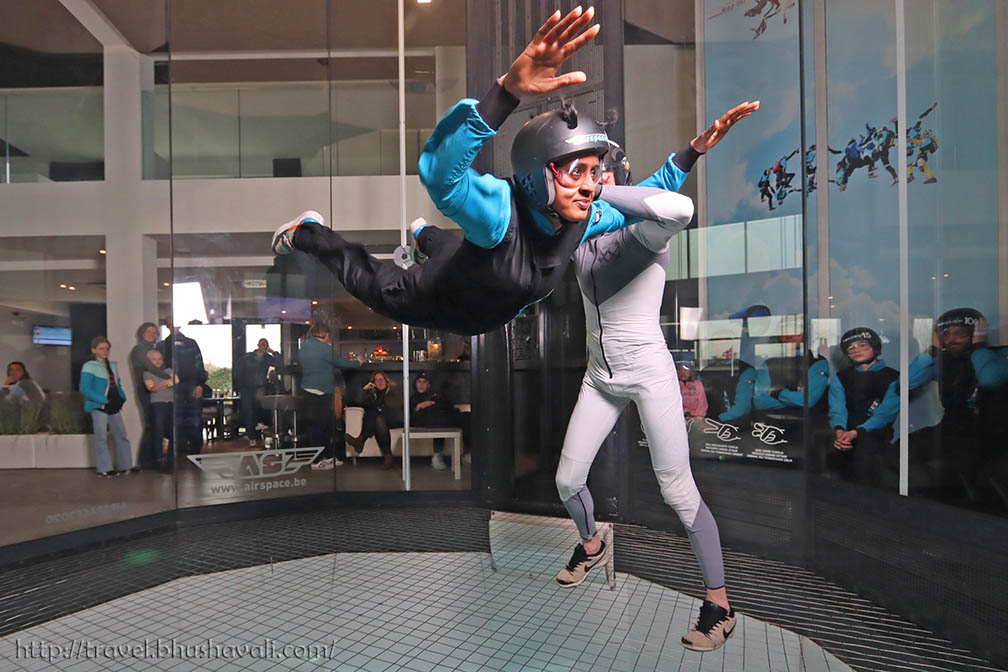 Bhushavali's tweet photo. Skydiving sounds too scary?! How about dipping the toes with Indoor skydiving? Here's all about our experience at Airspace Charleroi. - https://t.co/0V2kBwp1Tr

#MyTraveloguebyBhushavali #Adventure #Belgium #VisitWallonia #IndianTravelBlogger https://t.co/ZKrZyq0hlG