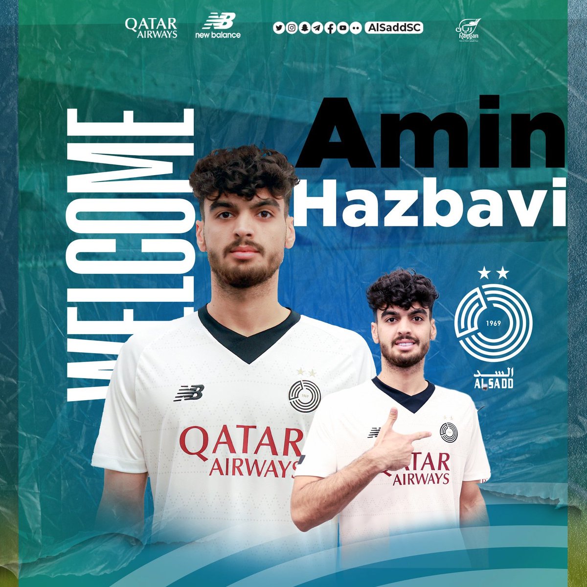 mercatosphera's tweet photo. 🇶🇦 El #Al_Sadd ha fichado al central iraní Amin Hazbavi (20 | #Foolad) por 930.000 €. Firma hasta junio de 2028. https://t.co/kn4afRTjBe