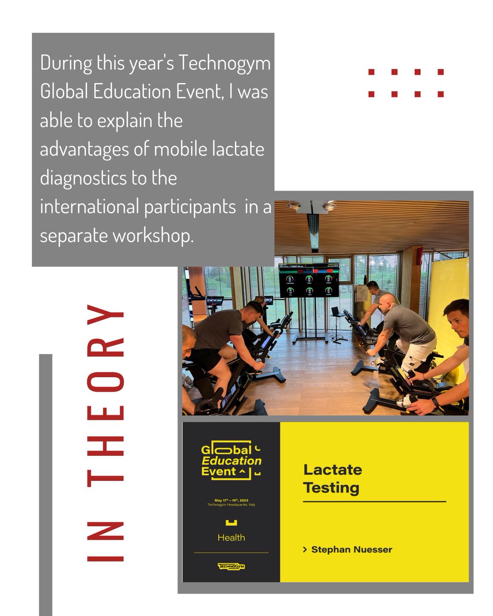 sndcde's tweet photo. During this year's Technogym Globul Education Event, I was able to explain the advantages of  lactate diagnostics in theory and practice. The insights into the metabolic processes  were the most important "take home" messages. @EKFdiagnostics
 @Technogym https://t.co/22en2W9L0K