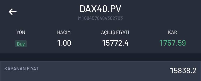 #Dax buy işlemini 💸1757 USD (35.158,80₺) 💸kâr ile kapattık herkese tebrikler dostlar,VIP grupta hep beraber kazanmaya devam ediyoruz👍
#xauusd #bist100 #btc    #eth #altın #dolar #dolartl #gramaltın #eregl #tuprs #kchol #EUPWR #sisecam #dax #nasdaq