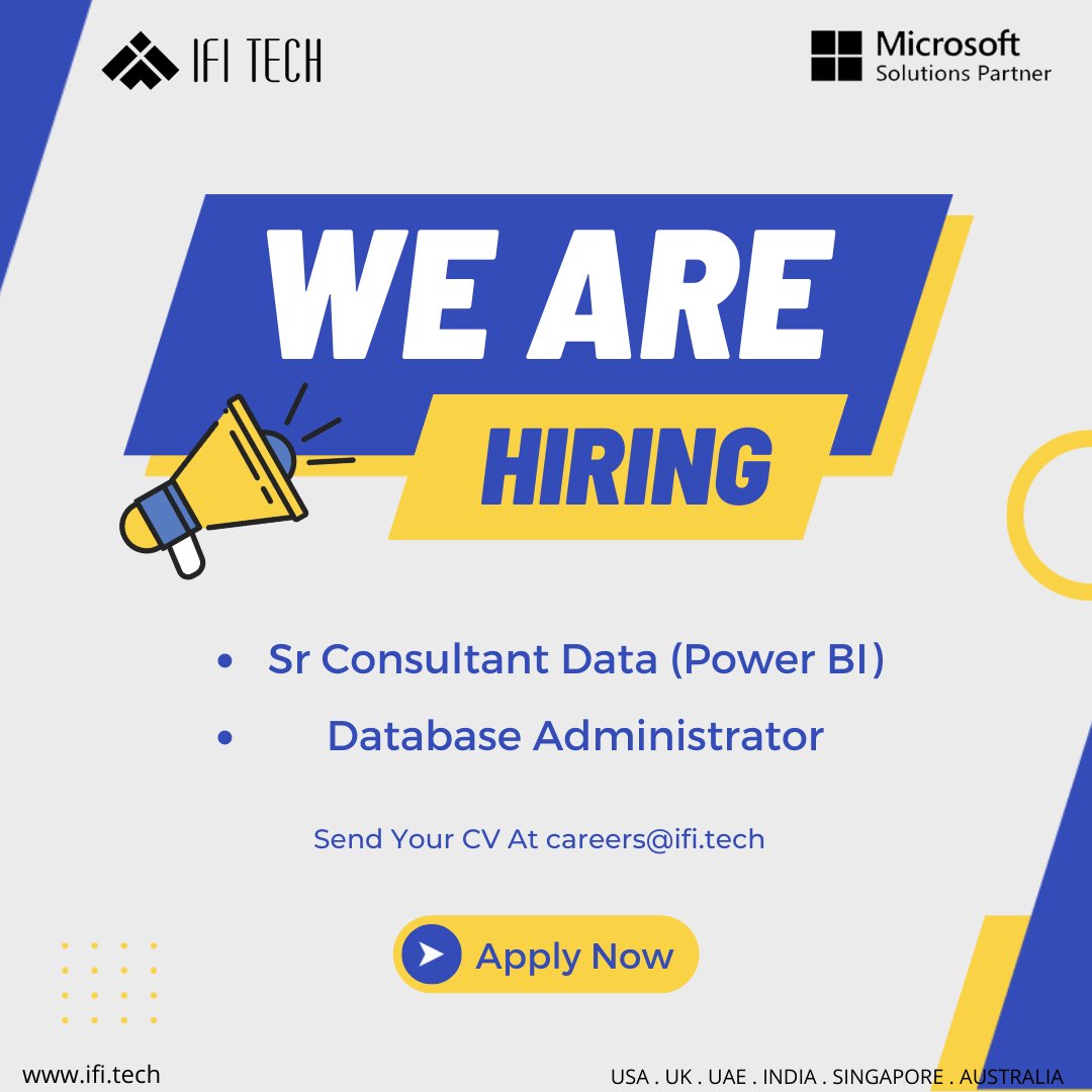 IFITech's tweet image. IFI Tech is looking for Data Engineers who are enthusiastic, result driven and has exceptional analytical skills. Head to the link below to apply now or send your resume at careers@ifi.tech!
ifi.tech/careers

#IFITech #Hiring #engineers #data