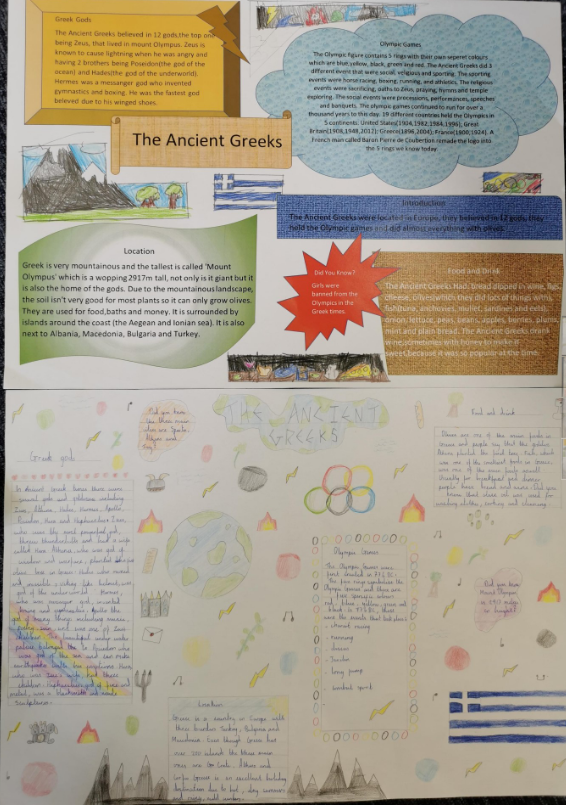 Heighington_mil's tweet photo. This week, Vulcan and Lancaster classes took inspiration from the writing produced by children at @twickstmarys Here is a sample of our non-chronological reports on Ancient Greece #EndeavourExcelEnjoy #KS2writing #Inspiredbyothers https://t.co/jIQT7Sjy3d