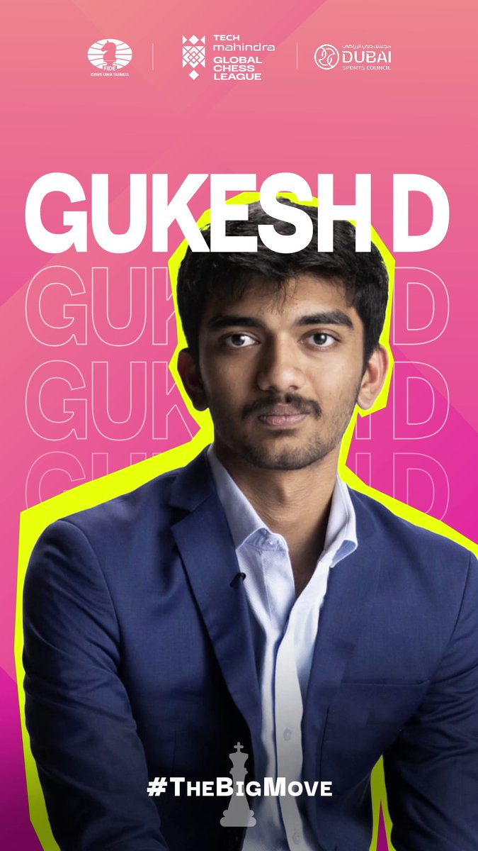 🚨It's Official I @DGukesh Just Made #TheBigMove

Get ready to witness breathtaking moves and captivating performances ♚🔥

Witness the mastery of Grandmaster #GukeshD at the #GlobalChessLeague.

#GCL Starts 21st June, 2023