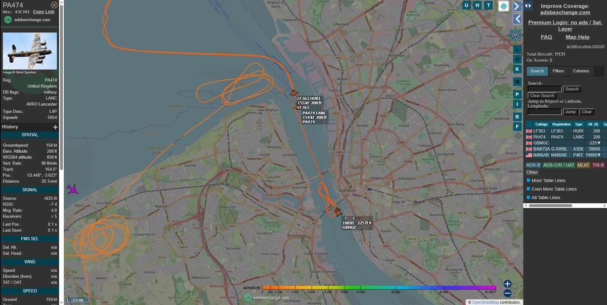 BBMF flying down the Mersey for their flypast, Swordfish is also displaying.. #Liverpool #AvGeek