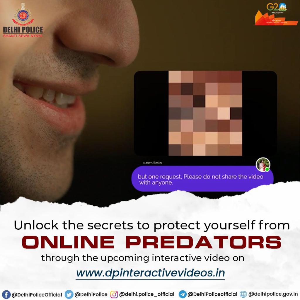 Stay One Step Ahead of Predators!

By creating awareness through #mustwatch interactive video series on dpinteractivevideos.in, @DCP_CCC_Delhi urges everyone to empower children to be proactive in the face of #onlinepredators. Let's unite to keep them cyber safe.
#DelhiPolice