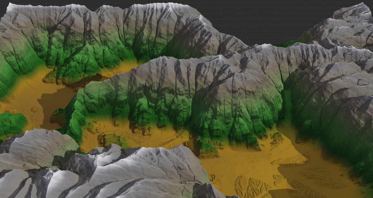 Good morning.
Mountainous landscape made in WorldMachine. Initially inspired by the Himalayas (though end result is far from it). Screenshots taken directly from the engine.

#3dlandscapedesign #environmentart #3dlandscape #3d #3dmodelling #worldmachine