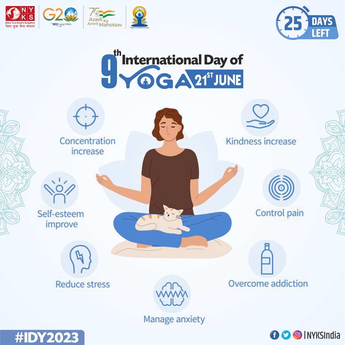 Believe it or not, Yoga can give you the power that you could never have thought. 

#NYKS4Yoga #IDY2023 #Yoga 
@ianuragthakur @YASMinistry @NisithPramanik @NITKM2021 @mdniy @moayush @FitIndiaOff @airnewsalerts