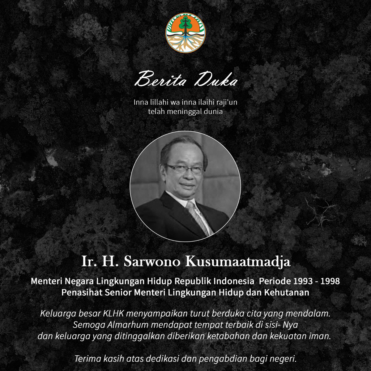 Innalillahi wa inna'illaihi rojiun

Kita telah kehilangan salah seorang putra terbaik bangsa dan menjadi teladan bagi kita semua.