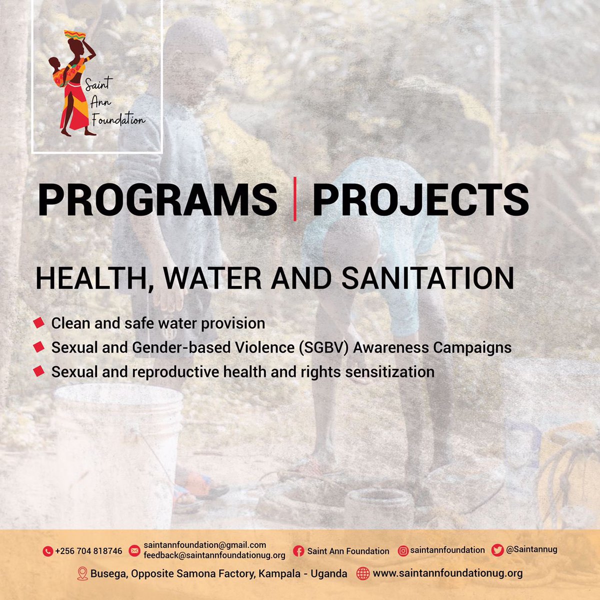 Transforming Lives, One Drop at a Time!💧✨ 

Our #WASH initiative merges the vital elements of water, health, and sanitation to make a meaningful difference in people's lives. 
#Water #Health #Sanitation #CommunityEmpowerment #SaintAnnFoundation