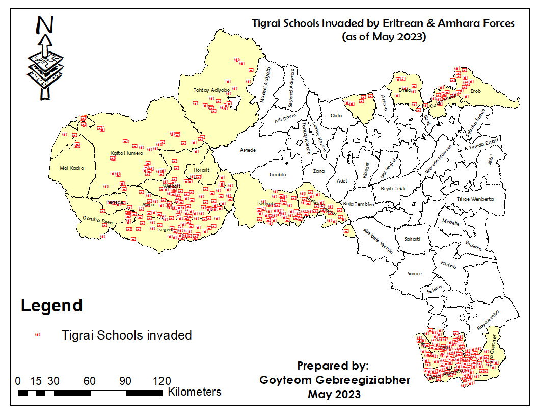 Goyteom37's tweet photo. Inaccessible schools of #Tigrai.

548 (23%) schools of #Tigrai is still #inaccessible, due to invaded by 🇪🇷 (318) and Amhara (230) forces. 

The # of schools in Central (13), Eastern (46), North West (97), Southern (151) and Western (219) Tigrai.
@kirosgu @ProfKindeya @TigEduc https://t.co/Uw4IAioEnf