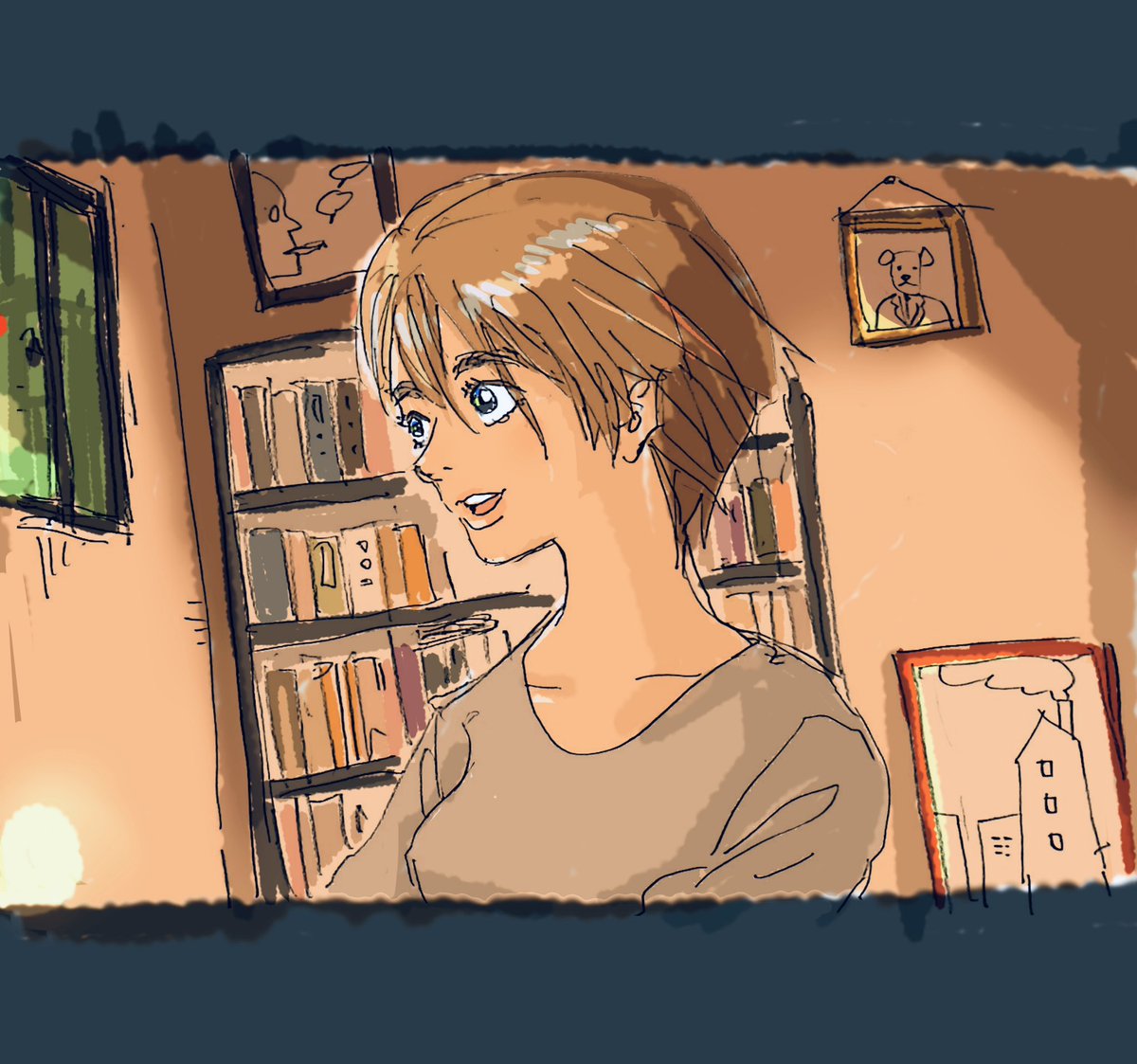 自分で描いた絵を部屋に飾る人

#1日1絵 https://t.co/G3gU6QAhF3