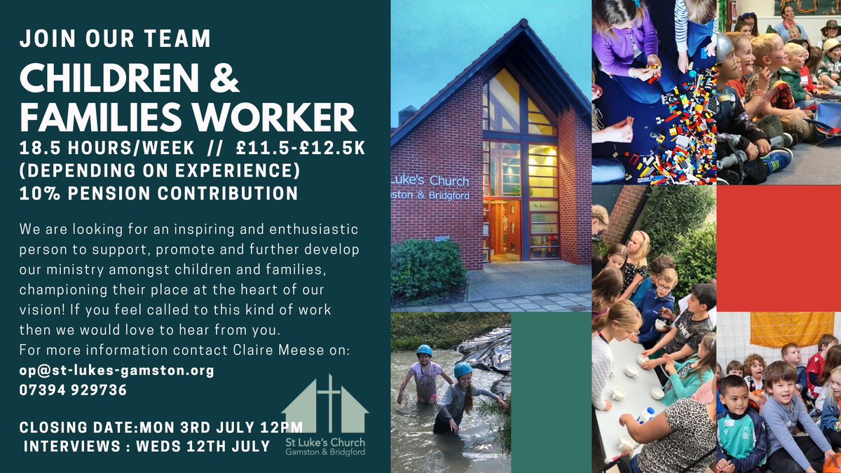 The deadline for applying for this job has been extended....we would LOVE TO HEAR FROM YOU, IF YOU THINK THIS JOB COULD BE FOR YOU, or alternatively please help us &amp; RT this to spread the word ! <a href="/diocswellnott/">The Diocese of Southwell & Nottingham</a> <a href="/clairelbills/">Claire Bills 🙋</a> <a href="/LyndaLovesLife/">Lynda Blakeley</a>  @NewWineLeadNet <a href="/MissionalGen/">Missional Generation</a>