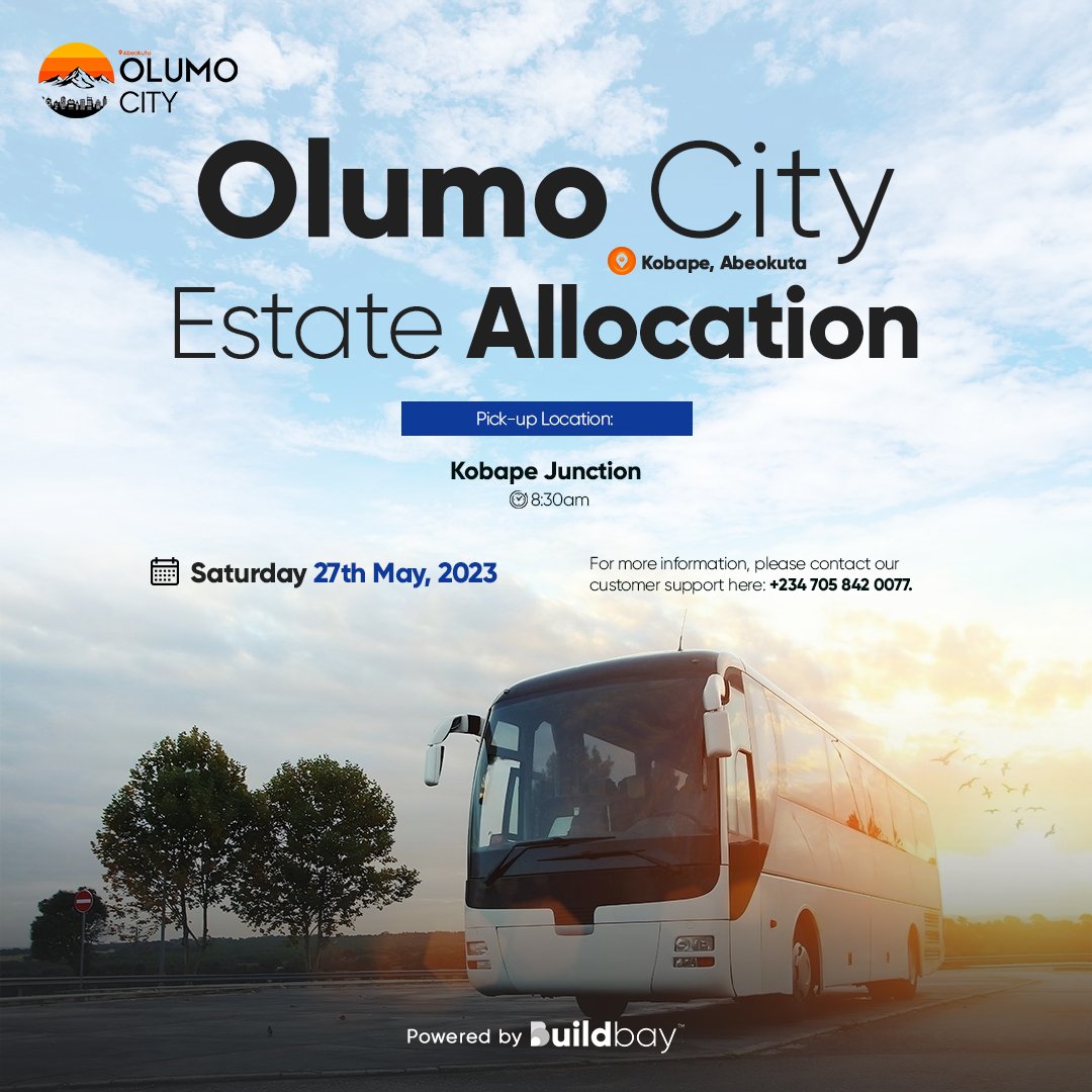 Buildbayltd's tweet photo. We are happy when the weekend rolls around because it means Allocation! ๐ฅณ
Batch 3 Allocation Loading.ย
Olumo City, here we come. This Saturday, Kobape Abeokuta.ย
Congratulations to all our customers getting allocated tomorrow. See you in Kobape ๐
#BuildbayAllocation #Kobape https://t.co/avbyq0UK5K