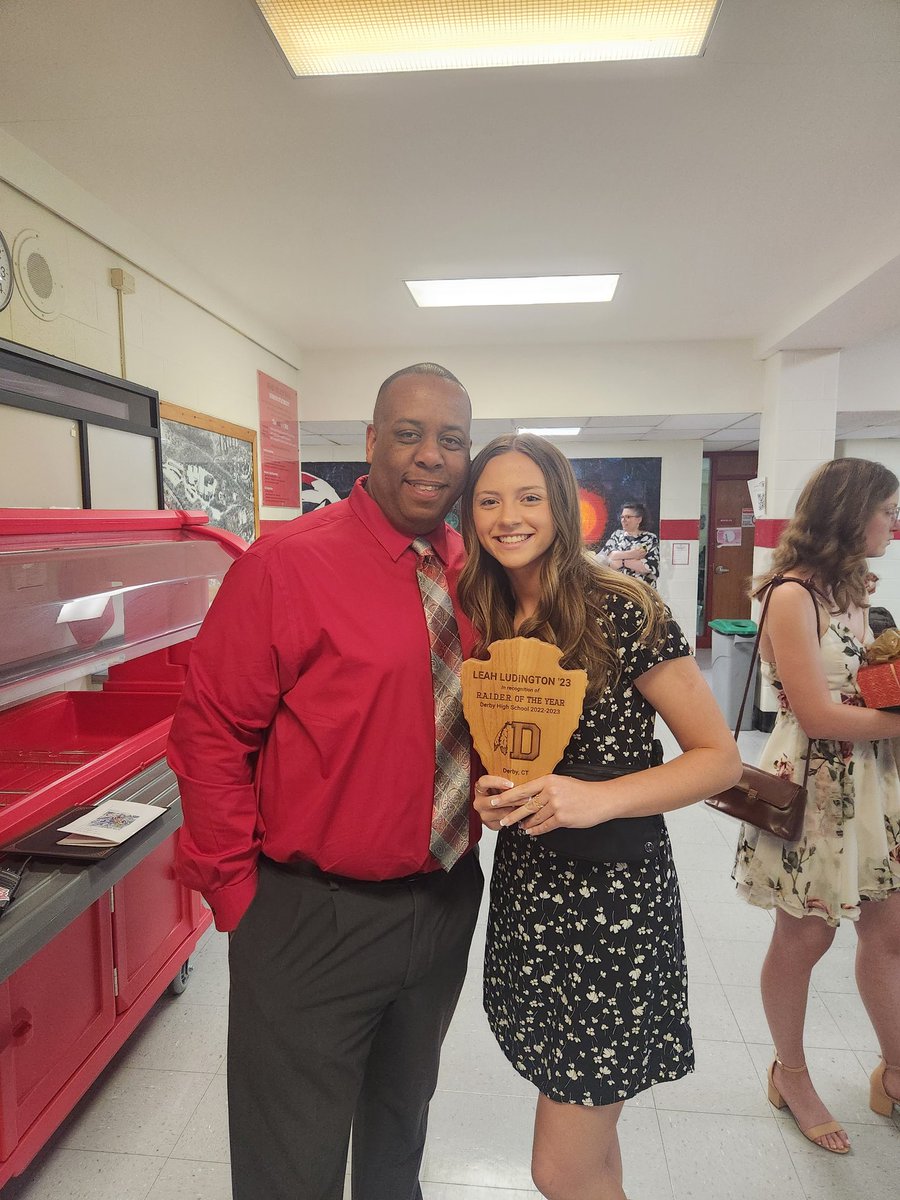RedRaiderCT's tweet photo. RAIDER of the Year, Leah Ludington! 👏 🥳 🎉🏆 

The frontrunner all year, Leah has shown she has that R.A.I.D.E.R. DNA throughout her entire Senior year. She truly embodies the character we hope all our DHS graduates represent as they begin their next chapters.
@DerbyRedRaider https://t.co/IOO2XegYeL