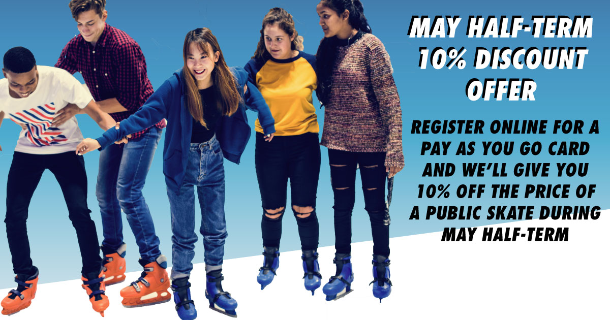May Half-Term Public Skate Offer
Register online for a free pay as you go card during May-Half Term at the Hull Ice Arena and we'll give you 10% off the price of a public skate as a thank you!
Find out more at hcandl.co.uk/sport-and-leis…