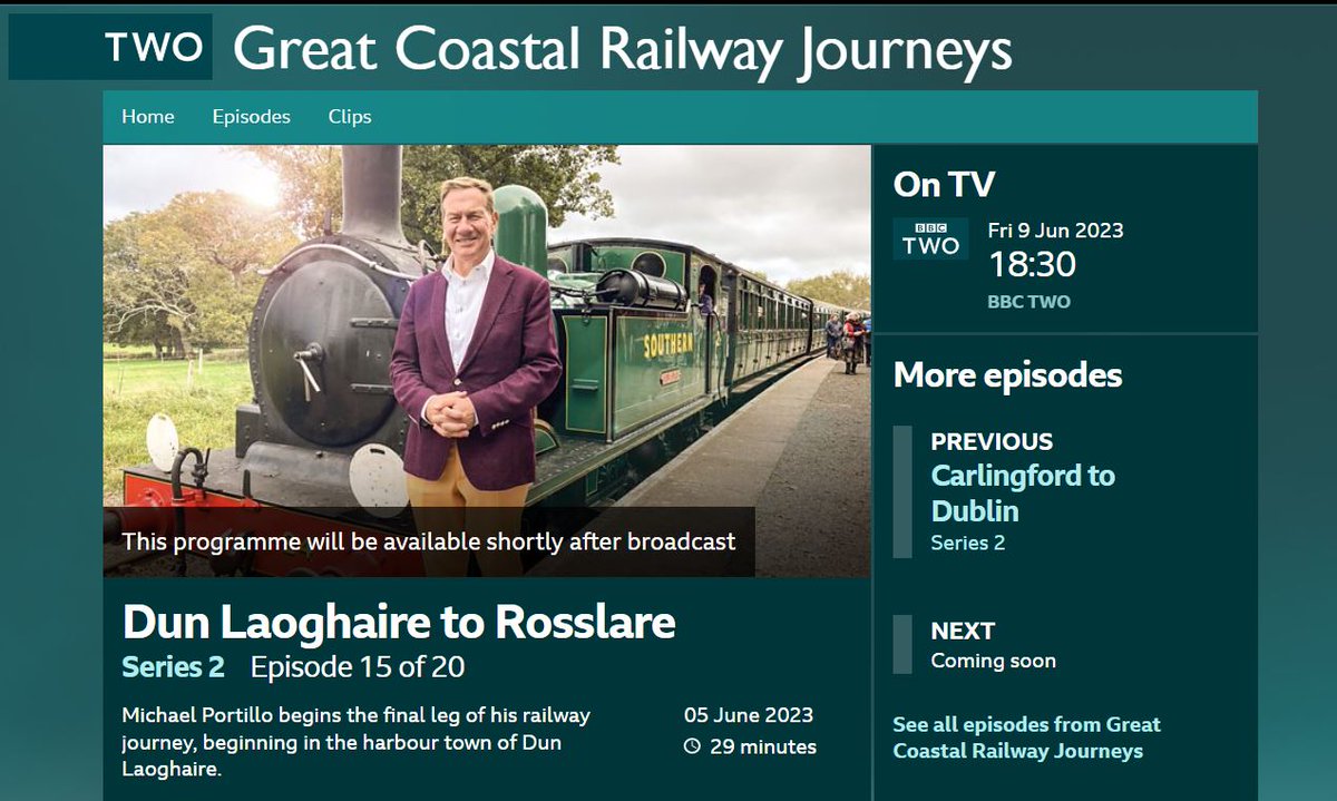 Tonight Episode 15 of Great Coastal Railway Journeys airs featuring #INFOMAR with R.V. Mallet and our own @EMacCraith chatting with @portilloandhen! 

Don't forget to tune in and watch it here👉bit.ly/3OGN95F

@Dept_ECC @GeolSurvIE @MarineInst @GBRJ_Official