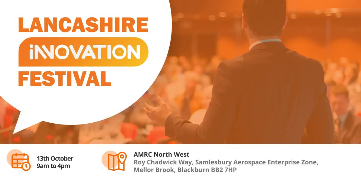 LancsInnovation's tweet photo. Date for the diary #LANIF23 Lancashire Innovation Festival 2023 - 13 October at AMRC - watch this space for more details #innovatelancashire https://t.co/ecrdSzahy5