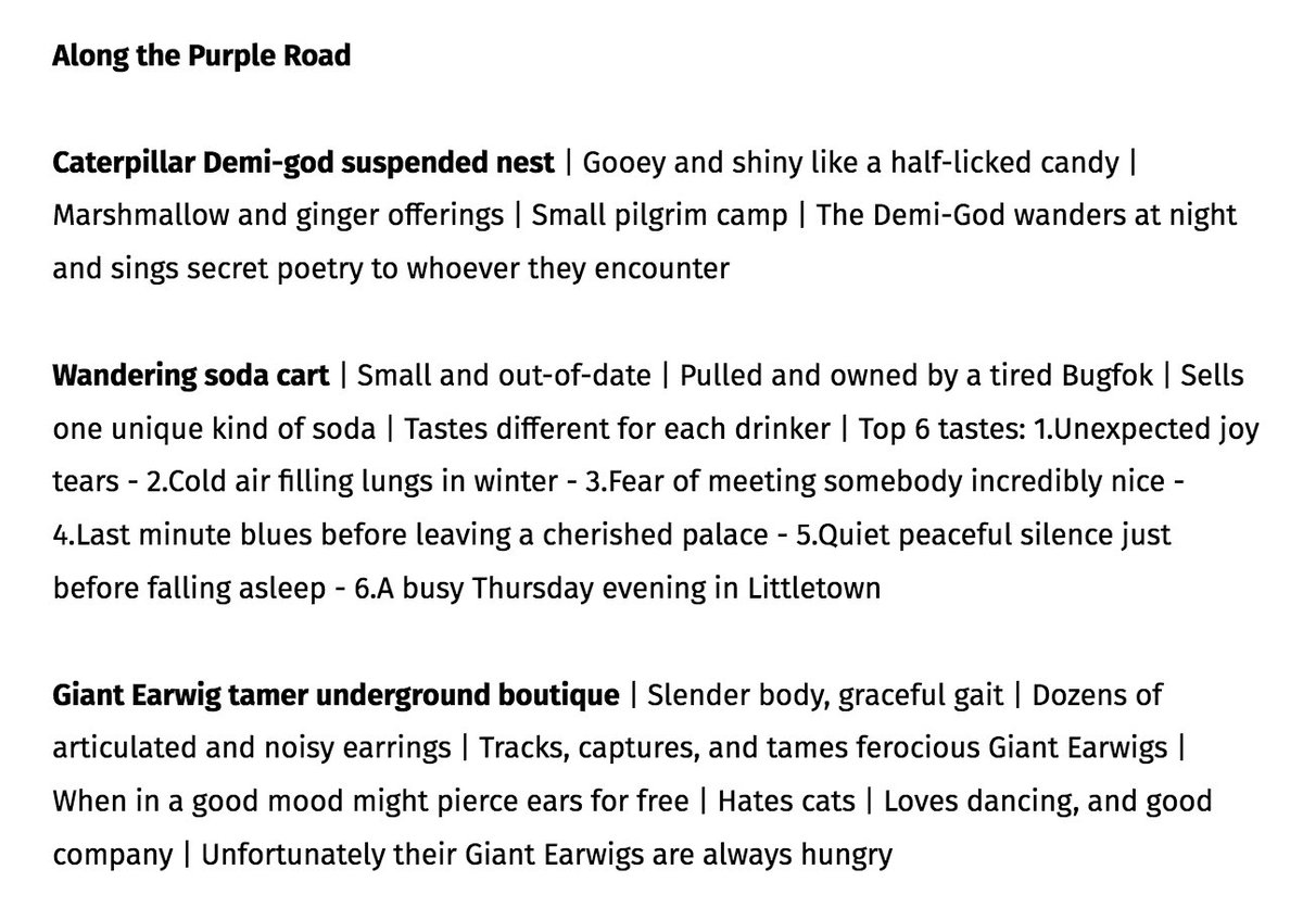 🌈 Wet forest encounters/locations of the Wet Forests - a valley within the Skyrealms written for Between the Skies next opus by <a href="/nervousfog/">Huffa</a> 

I’ve experimenting with compact yet possibly flavorful writing lately