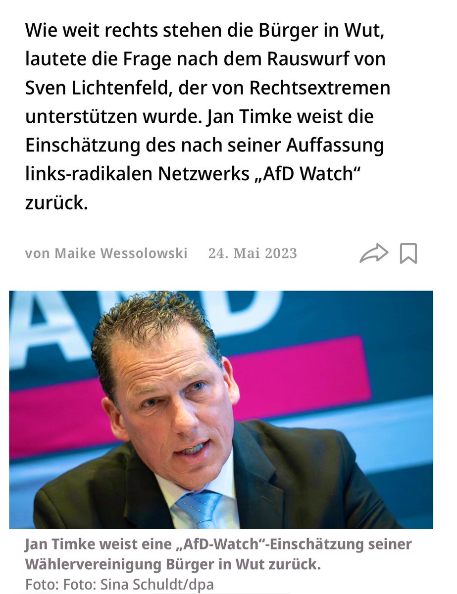 afdwatchbremen's tweet photo. Die „BiW“ bezeichnen unser Recherche-Netzwerk in der @nordseezeitung als „linksradikales Netzwerk“. Nachdem wir uns kritisch zu den extrem rechten Aktivitäten der Wutbürger äußerten, macht der Chef der „BiW“ das was die #NoAfD macht: 

Kritische Berichterstattung kriminalisieren. https://t.co/cSGgOSOcft