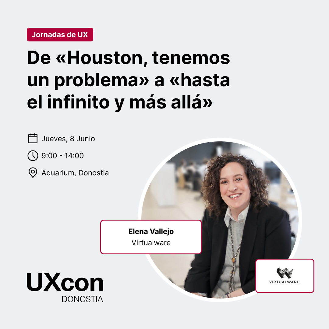 La tercera ponente de la jornada #UXconDonostia será 𝐄𝐥𝐞𝐧𝐚 𝐕𝐚𝐥𝐥𝐞𝐣𝐨. 
De "Houston, tenemos un problema" a "hasta el infinito y más allá", es el título de su charla. #UX uxcondonostia.org  
📆 8 de junio 
⏳ 10:20 h
👱 𝐄𝐥𝐞𝐧𝐚 𝐕𝐚𝐥𝐥𝐞𝐣𝐨
📍Aquarium SS