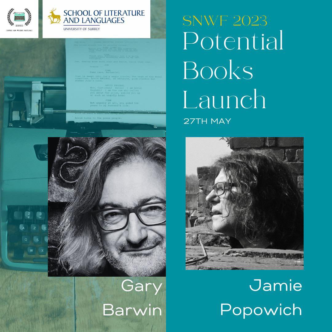 To round off the day …you are invited to a DOUBLE BOOK LAUNCH! Join Potential Books in a celebration of the release of the work of two wonderful authors - Gary Barwin and Jamie Popowich 🌟TICKETS AVAILABLE VIA LINK IN BIO #surreynewwritersfestival2023 #guildford #snwf2023