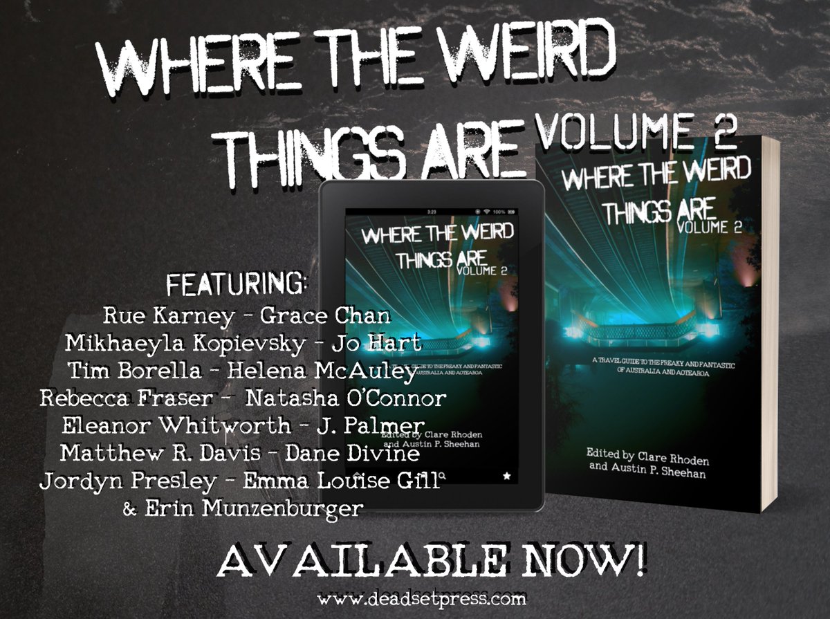 WHERE THE WEIRD THINGS ARE is available in ebook format today!
It features fifteen excellent spec fic tales set in towns, cities and rural areas across Australia and Aotearoa, and we can't wait for you to read it!
#NewRelease #Specfic
Grab your copy here: amazon.com.au/Where-Weird-Th…