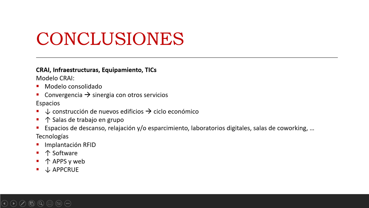 BURJC's tweet photo. Compartimos las conclusiones del Informe de la Línea 2 de @rebiun que ha presentado Marisa Segundo de la @BURJC en las #JornadasCRAI en la @BibliotecaUA https://t.co/Fz55hCygOx
