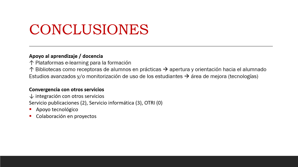 BURJC's tweet photo. Compartimos las conclusiones del Informe de la Línea 2 de @rebiun que ha presentado Marisa Segundo de la @BURJC en las #JornadasCRAI en la @BibliotecaUA https://t.co/Fz55hCygOx