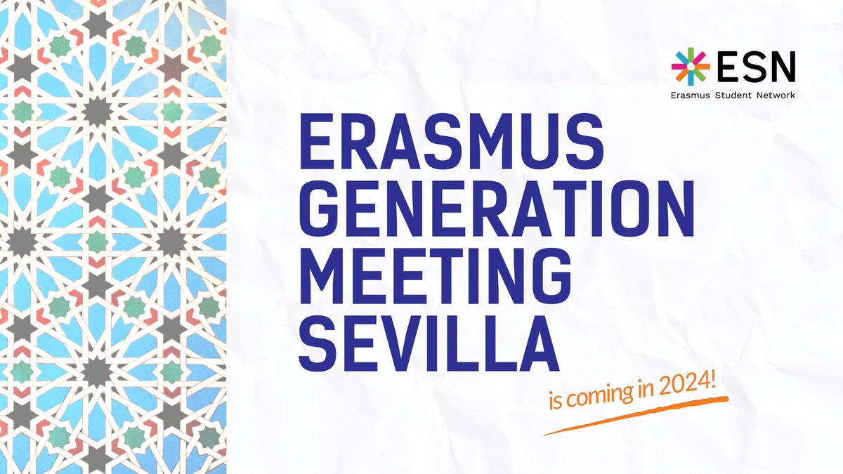 💫 ¡La próxima edición de la Erasmus Generation Meeting, la mayor conferencia internacional de <a href="/ESN_Int/">ESN International</a>, tendrá lugar en la ciudad de #Sevilla!

El evento reunirá, en abril, a más de 1000 estudiantes, #Erasmus, #instituciones y entidades con las que trabajamos.

 #THISisESN