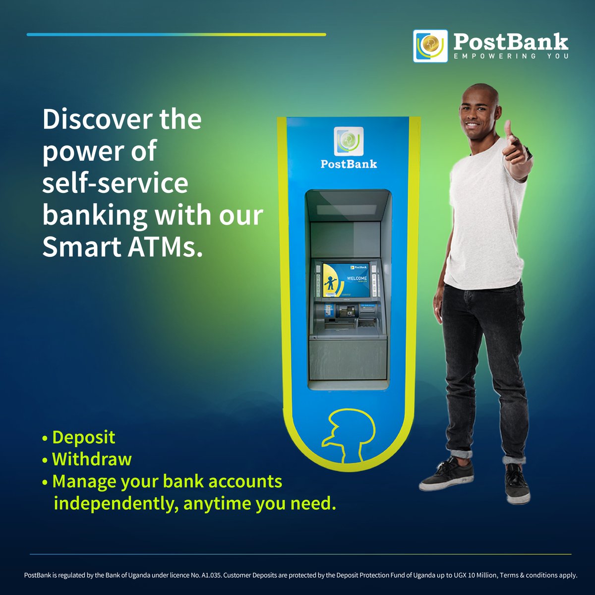 pearlbank_ug's tweet photo. Time is precious and our Smart ATMs respect that. Say goodbye to long queues and say hello to quick, convenient banking.
See our ATM locations here: https://t.co/z1rYwZuRKv
#EmpoweringYou #ATM #SmartATM https://t.co/N0lTdWaSZR