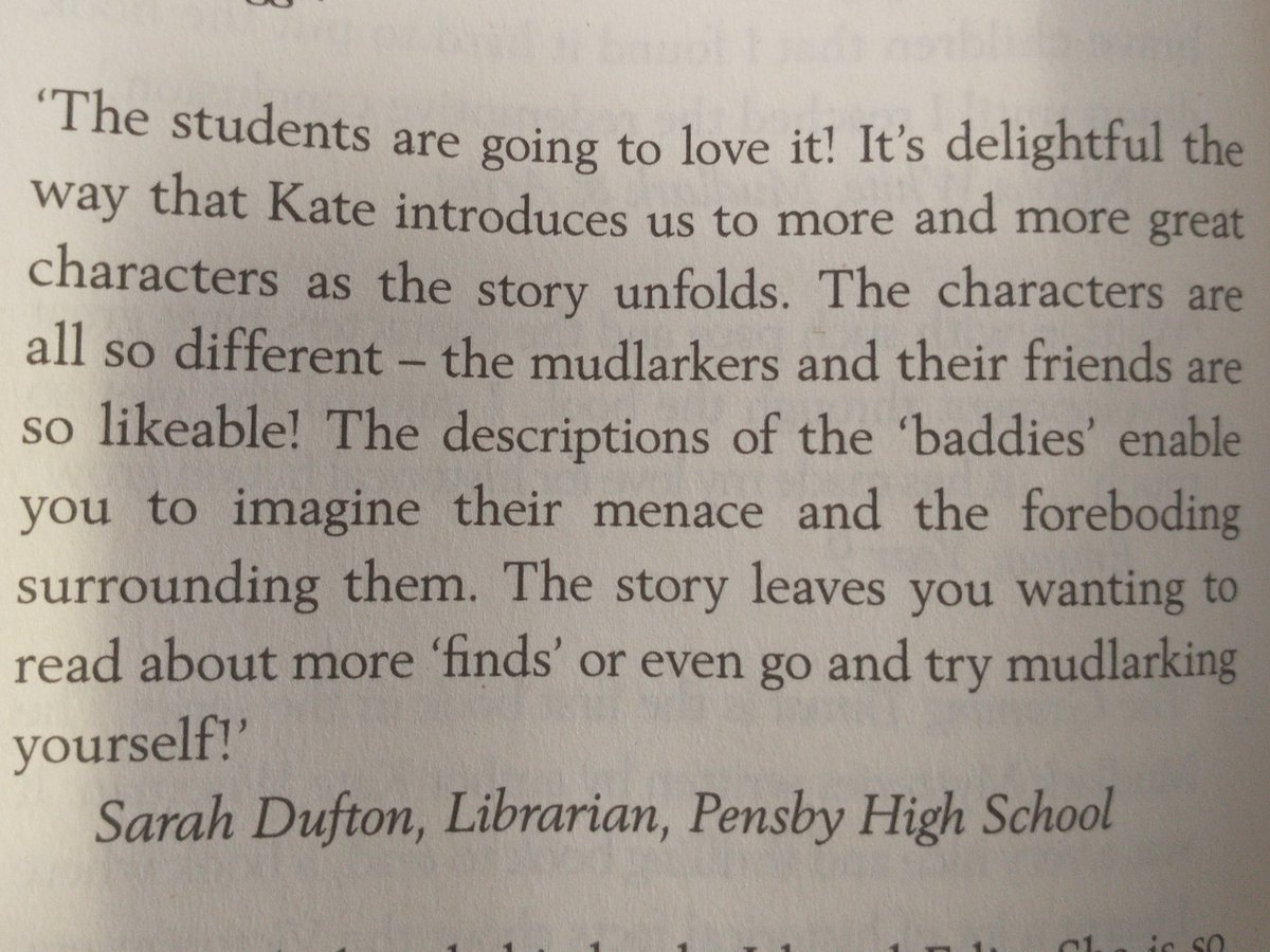 Super excited to see my name in print today - no I haven't written a book but the fab @KateWiseman has! I was lucky enough to read an advance copy and feedback to Kate how much I enjoyed it but also, more importantly, how much our students will love it! #TheMudlarkMysteries