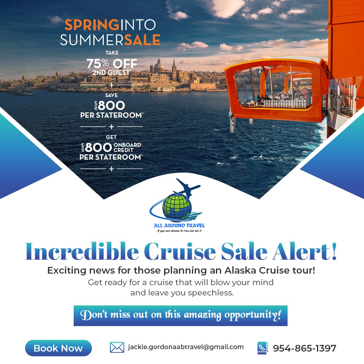 gordonaabtravel's tweet photo. Exciting news for those planning an Alaska Cruise tour! 
To take advantage of the exclusive offer for a limited time, book your dream cruise between May 3 and July 6, 2023, and embark on a memorable journey from May 3, 2023, to April 30, 2025. 🗓️🌟

📞954-865-1397

#CruisePromo https://t.co/Bn2FMFlpBJ