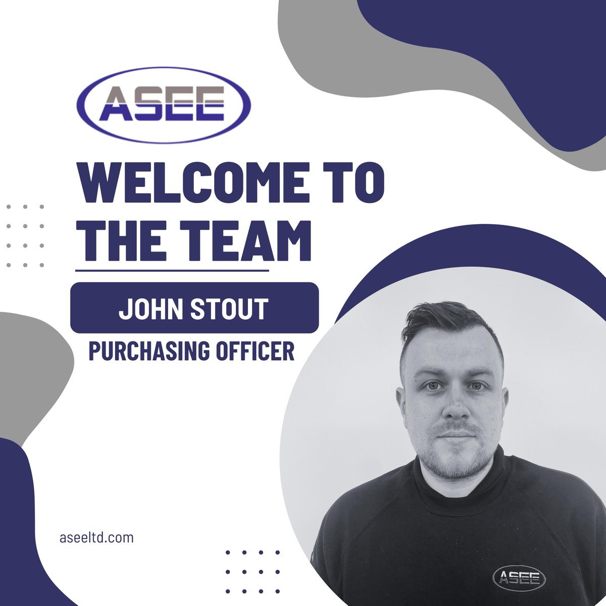 Introducing John Stout, our new purchasing officer, to the team.

We are happy to have you on board, John.

#ASEE #ASEELtd #TeamASEE #WelcomeToTheTeam #PurchasingOfficer