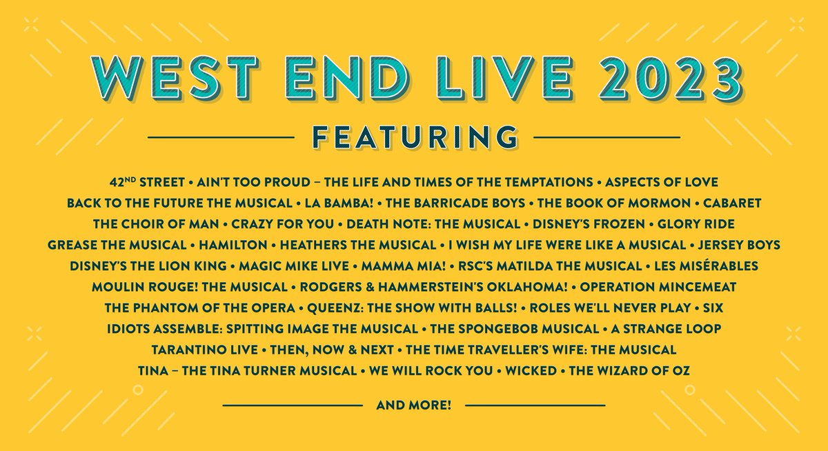 With less than a month to go, here are some of the performing shows! #WestEndLIVE
For FAQs visit: westendlive.co.uk