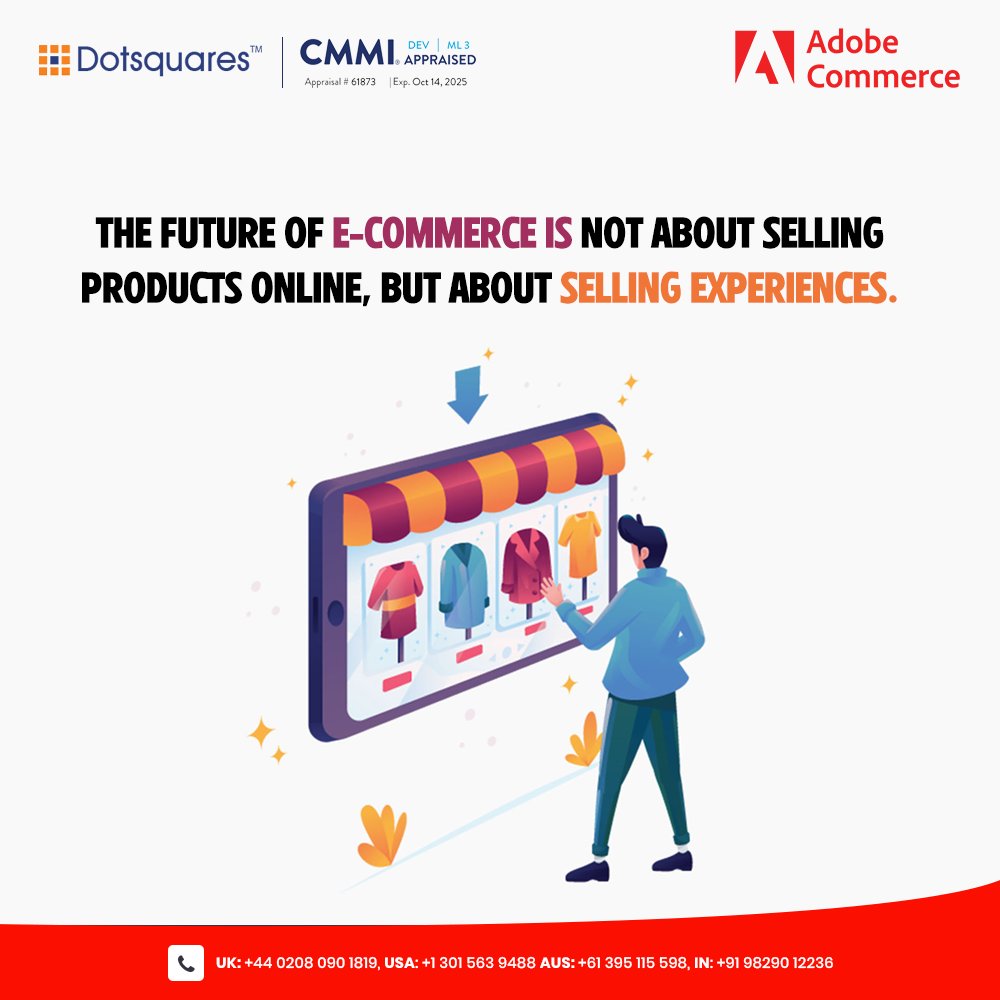 The idea of selling experiences has become more prominent as e-commerce moves beyond simple product transactions. 

Visit Now- solutionpartners.adobe.com/s/directory/de…

#AdobeCommerce #Adobe #AdobeCommerceDevelopers #WebsiteDevelopment #Dotsquares #EcommerceWebsite #Ecommerce #EcommerceStore