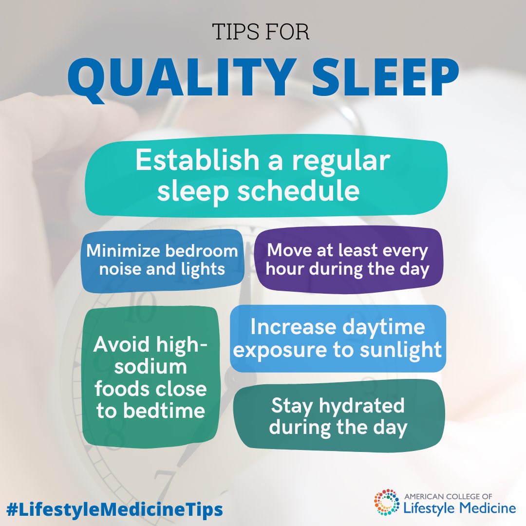 FDVillonco's tweet image. The @WHO recognizes sleep as a critical health state and health-related behavior. 🛌 It’s the foundation upon which other health habits, such as diet and exer­cise, are improved. ⭐️

#lifestylemedicine #LMWeek #wholepersonhealth #sleepbetter #sleephealth